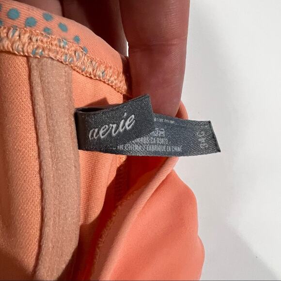 Aerie Women's Striped Halter Bikini Top Removable Strap Orange & Blue Size 34C - Picture 8 of 8